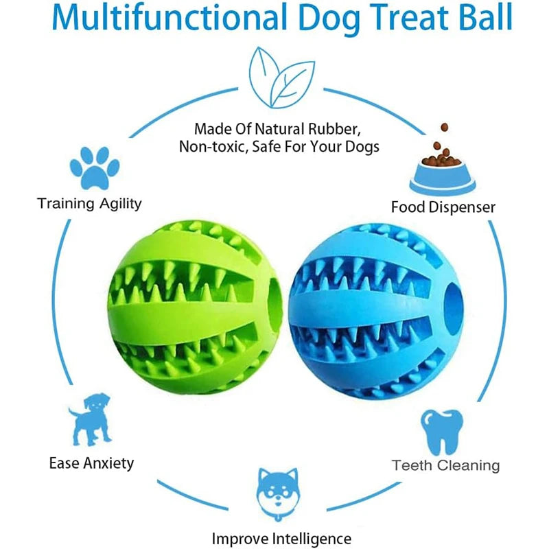Interactive Rubber Treat Ball Dog Toy – Chewing & Tooth Cleaning