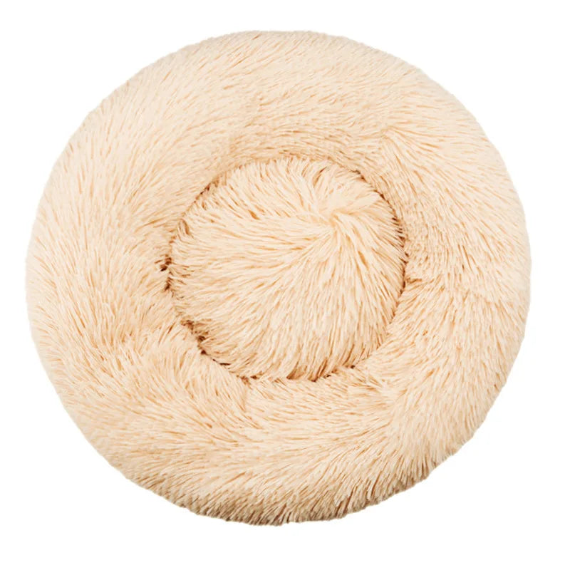 Calming Plush Round Pet Bed – Winter Warm Washable Sofa for Dogs & cat