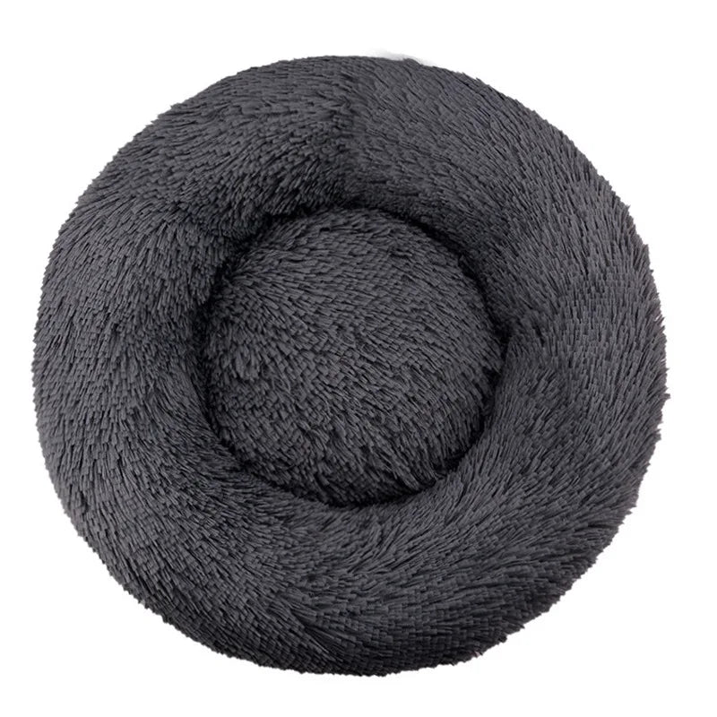 Calming Plush Round Pet Bed – Winter Warm Washable Sofa for Dogs & cat