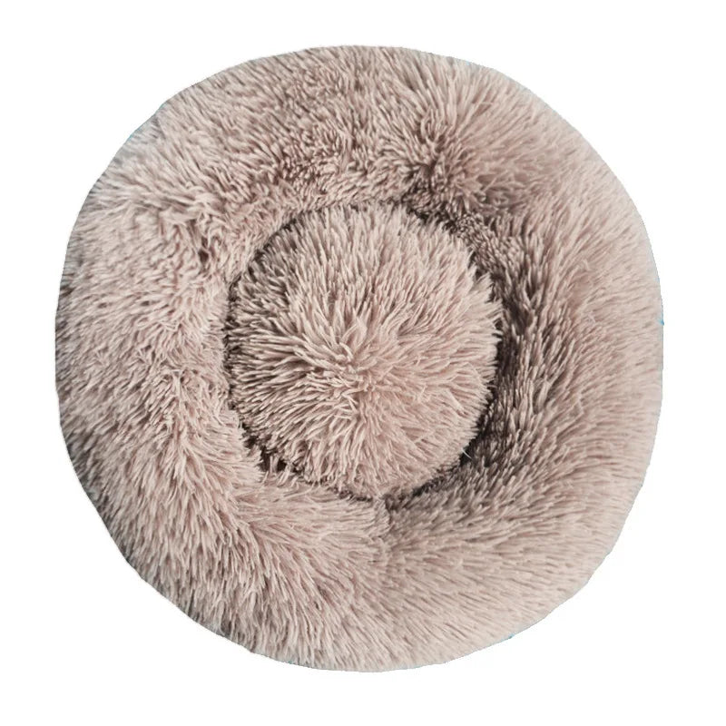 Calming Plush Round Pet Bed – Winter Warm Washable Sofa for Dogs & cat