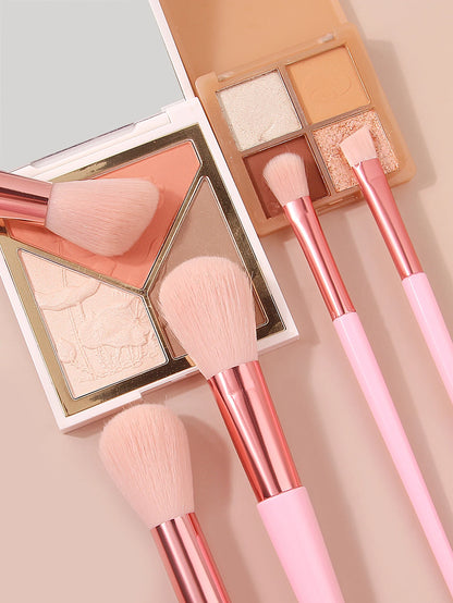 15-Piece Professional Makeup Brush Set with Sponge, Eyebrow Trimmer & Waterproof Bag