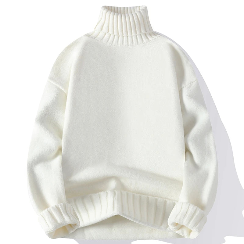 Fashionable Women’s Solid Color Turtleneck Sweater – 2023 Fall/Winter