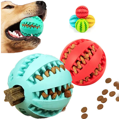 Interactive Rubber Treat Ball Dog Toy – Chewing & Tooth Cleaning