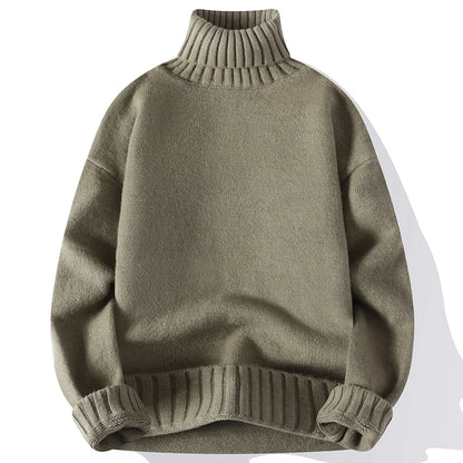 Fashionable Women’s Solid Color Turtleneck Sweater – 2023 Fall/Winter