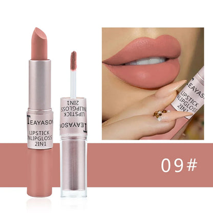 Waterproof Velvet Lipstick & Gloss – 2-in-1 Makeup Must-Have
