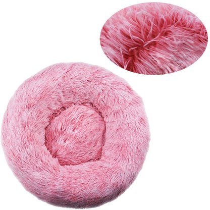 Calming Plush Round Pet Bed – Winter Warm Washable Sofa for Dogs & cat