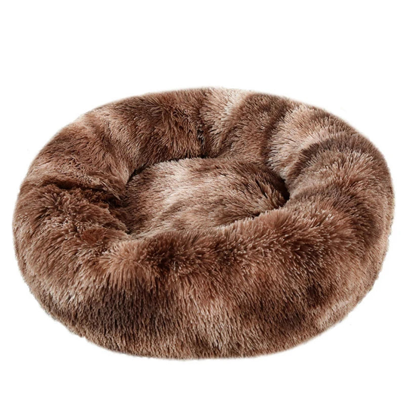 Calming Plush Round Pet Bed – Winter Warm Washable Sofa for Dogs & cat
