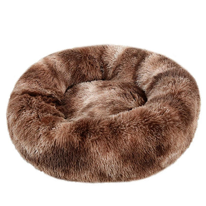 Calming Plush Round Pet Bed – Winter Warm Washable Sofa for Dogs & cat